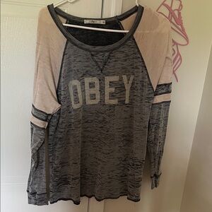 Obey Gray Relaxed Hoodie